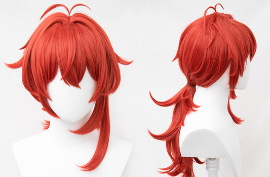 Genshin Impact Diluc Ragnvindr Wig Cosplay